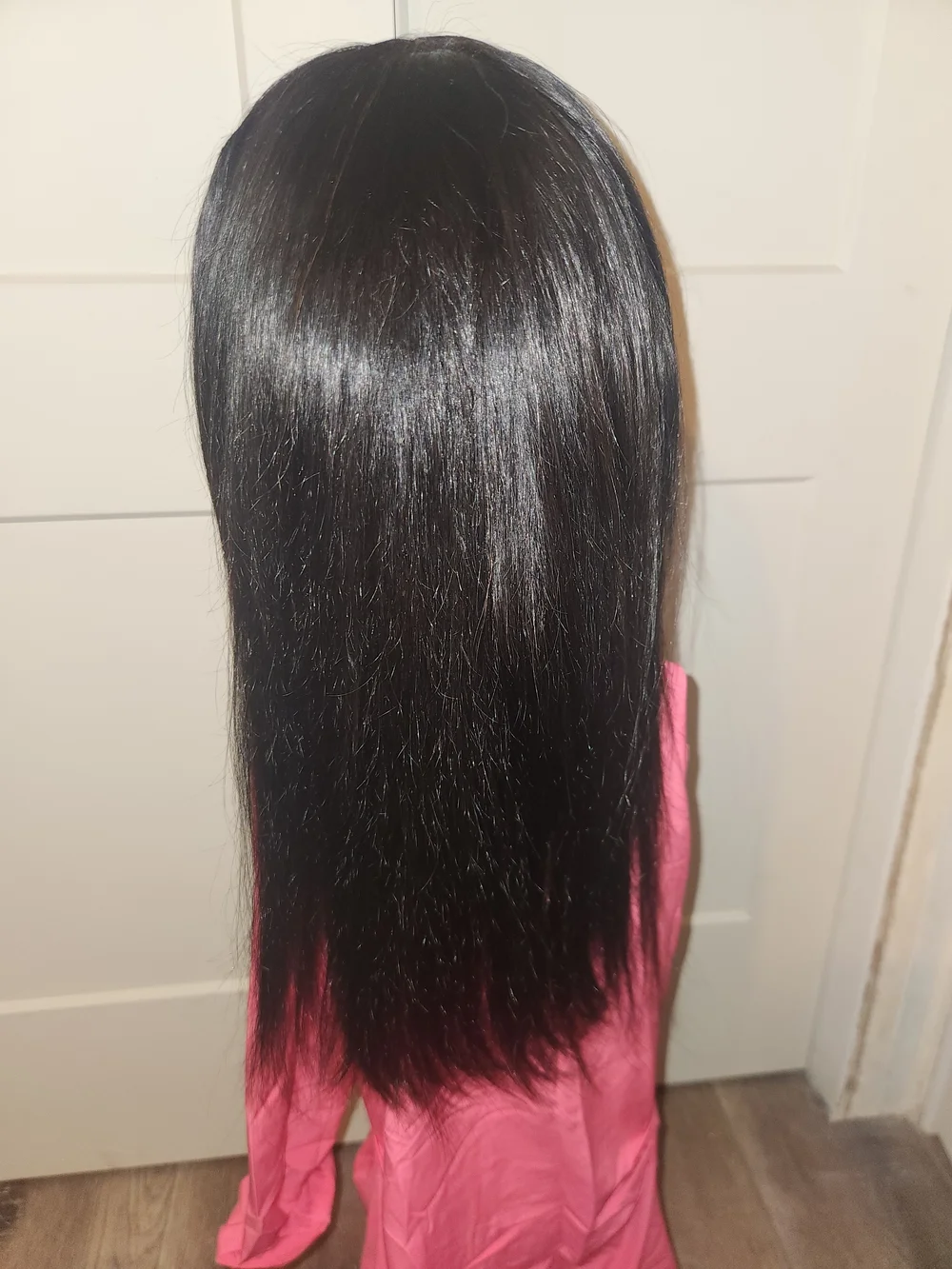 Human Hair Black Straight Lace Front Wig - Unbranded